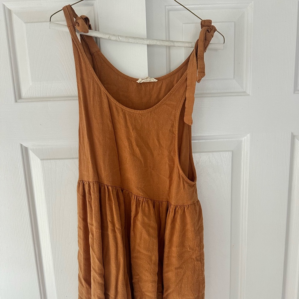 Pacsun Mini Burnt Orange Tie Dress (Size S)